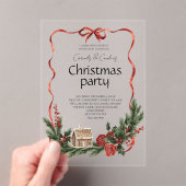 Elegant Festive Christmas Party アクリル招待状 (インサイチュ (ポータブル))