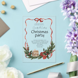 Elegant Festive Christmas Party アクリル招待状