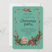 Elegant Festive Christmas Party 招待状 (正面)