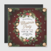 Elegant Festive Christmas Party Invitation マグネット招待状 (正面/裏面)