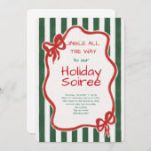 Elegant Festive Christmas Party Invitation 招待状 (正面/裏面)