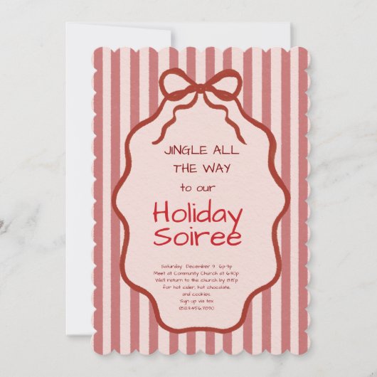 Elegant Festive Christmas Party Invitation 招待状 (正面)