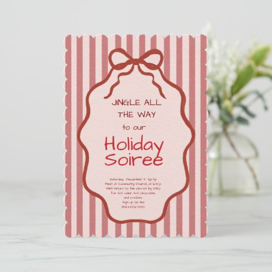 Elegant Festive Christmas Party Invitation 招待状 (スタンド正面)