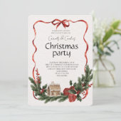 Elegant Festive Christmas Party Invitation 招待状 (スタンド正面)
