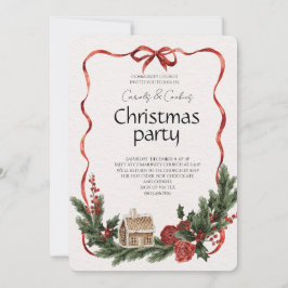 Elegant Festive Christmas Party Invitation 招待状