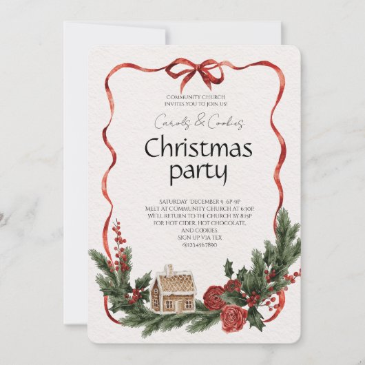 Elegant Festive Christmas Party Invitation 招待状 (正面)
