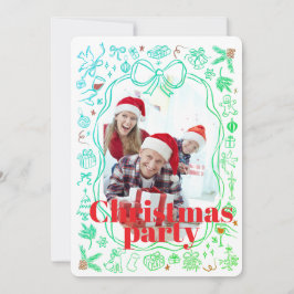 Elegant Festive Christmas Party Invitation 招待状