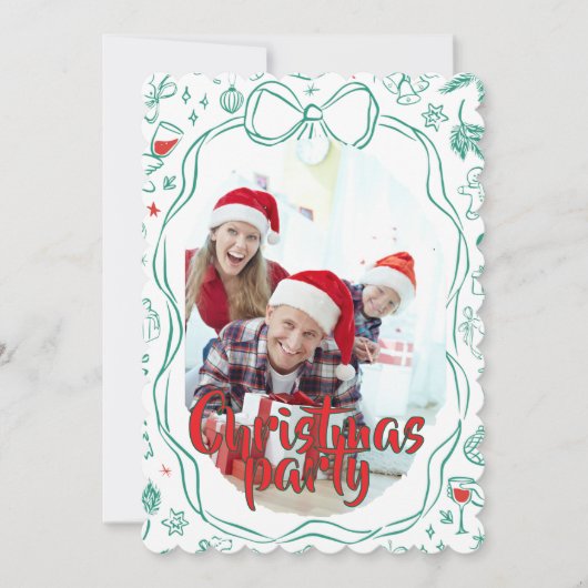 Elegant Festive Christmas Party Invitation 招待状 (正面)