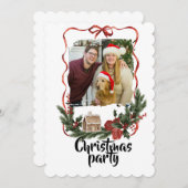 Elegant Festive Christmas Party Invitation 招待状 (正面/裏面)