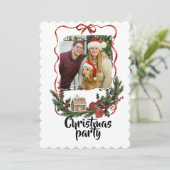 Elegant Festive Christmas Party Invitation 招待状 (スタンド正面)