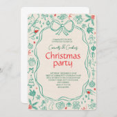 Elegant Festive Christmas Party Invitation 招待状 (正面/裏面)