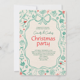 Elegant Festive Christmas Party Invitation 招待状