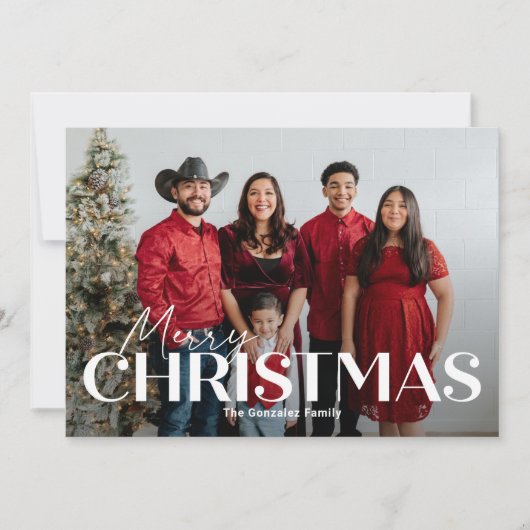 Elegant Festive Christmas Photo Card シーズンカード (正面)