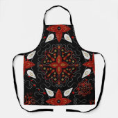 Elegant, festive feel symmetrical floral pattern エプロン (正面)