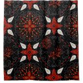 Elegant, festive feel symmetrical floral pattern シャワーカーテン (正面)