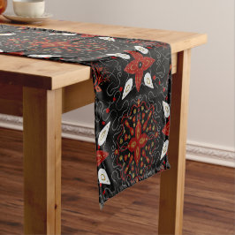 Elegant, festive feel symmetrical floral pattern ショートテーブルランナー