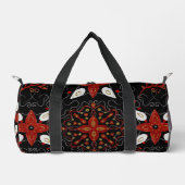 Elegant, festive feel symmetrical floral pattern ダッフルバッグ (正面)
