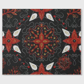 Elegant, festive feel symmetrical floral pattern ラッピングペーパー (フラット)