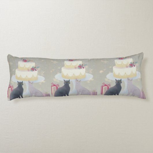 Elegant Festive Feline Celebration ボディピロー (裏面)