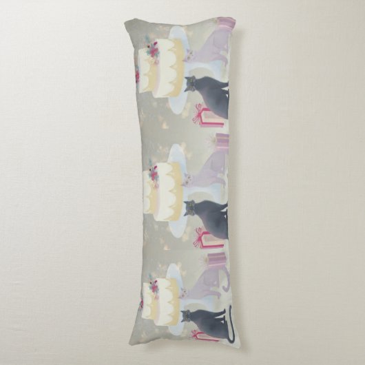 Elegant Festive Feline Celebration ボディピロー (正面縦)