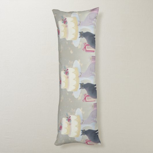 Elegant Festive Feline Celebration ボディピロー (裏面 (縦))