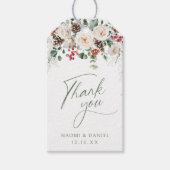 Elegant Festive Floral Holiday thank you favors ギフトタグ (正面)
