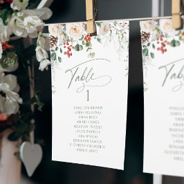 Elegant Festive Floral table number seating chart 招待状