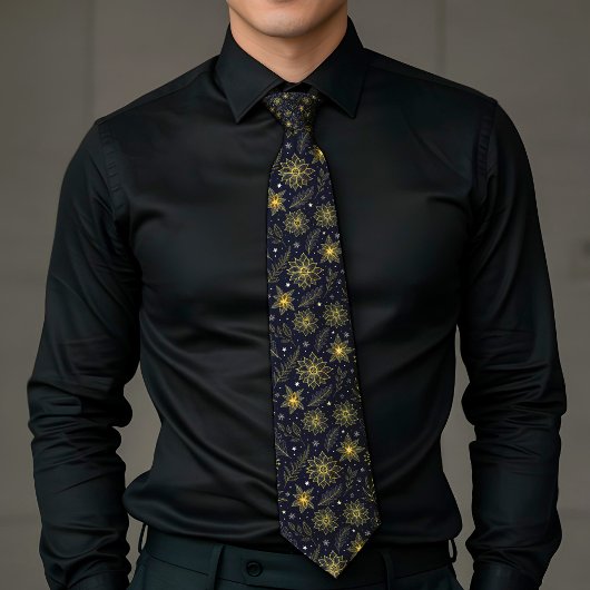 Elegant Festive Gold Accent Lux Aesthetics Necktie ネクタイ