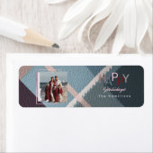  Elegant festive photo holiday return address  ラベル (インサイチュ)