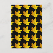 Élégant Feuilles D'or Et Noir Tombant Mariage D'au エンクロージャーカード (裏面)