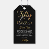 Elegant Fifty and Fabulous! 50th Birthday Party ギフトタグ (正面)