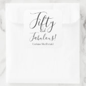 Elegant Fifty and Fabulous 50th Birthday Party スクエアシール (バッグ)