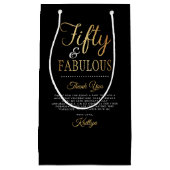 Elegant Fifty and Fabulous! 50th Birthday Party スモールペーパーバッグ (正面)