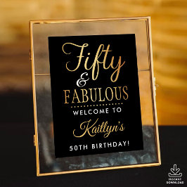 Elegant Fifty and Fabulous! 50th Birthday Party ポスター