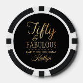 Elegant Fifty and Fabulous! 50th Birthday Party ポーカーチップ (正面)