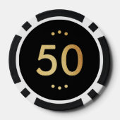 Elegant Fifty and Fabulous! 50th Birthday Party ポーカーチップ (裏面)