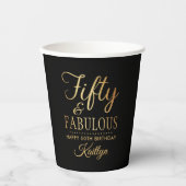 Elegant Fifty and Fabulous! 50th Birthday Party 紙コップ (正面)