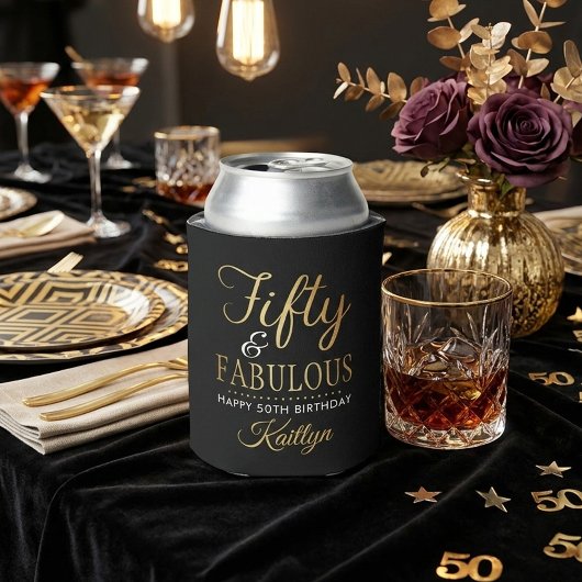 Elegant Fifty and Fabulous! 50th Birthday Party 缶クーラー