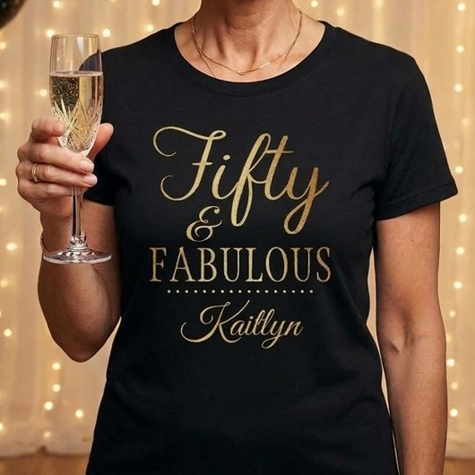 Elegant Fifty and Fabulous! 50th Birthday Party Tシャツ