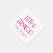 Elegant Fifty and Fabulous Art Deco 50th Birthday スタンダードカクテルナプキン (角)