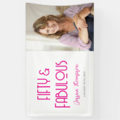 Elegant Fifty and Fabulous Art Deco 50th Birthday 横断幕 (縦)