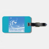 Elegant Figure Skater Silhouette Snowflakes ラゲッジタグ (裏面横)