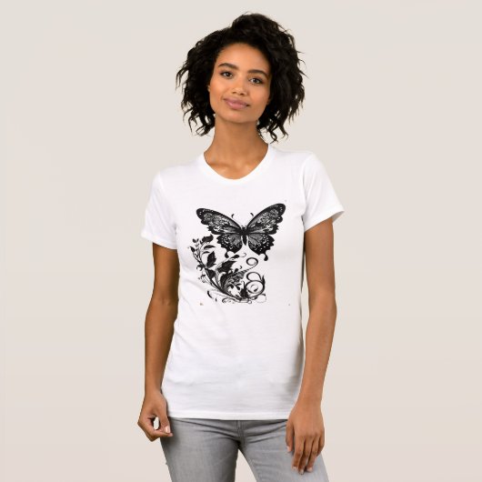 Elegant Filigree Butterfly T-Shirt Tシャツ (正面フル)