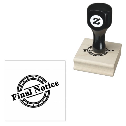 Elegant Final Notice Circle logo Compact Jet Black ラバースタンプ (押印)