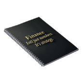 Elegant Finance Quote Minimalist Gold Typography ノートブック (右側)