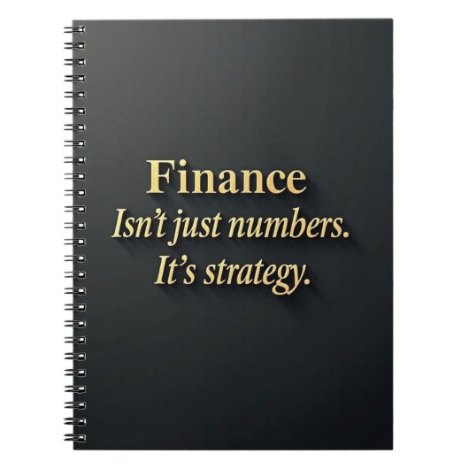 Elegant Finance Quote Minimalist Gold Typography ノートブック (正面)