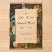 Elegant Fine Art Floral Still Life Wedding アクリル招待状 (正面)