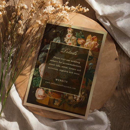 Elegant Fine Art Floral Still Life Wedding エンクロージャーカード