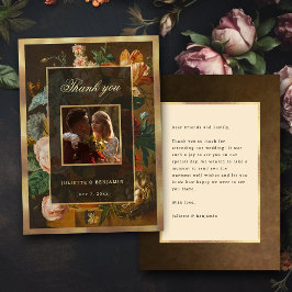 Elegant Fine Art Floral Still Life Wedding サンキューカード