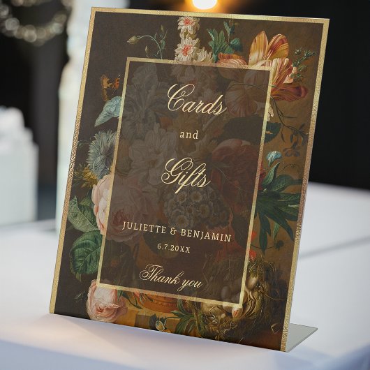 Elegant Fine Art Floral Still Life Wedding 台座サイン